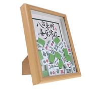 CLISPEED DIY Mahjong Tile Photo Frame Chinese Traditional Art Frame Desktop Picture Holder Wooden Shadow Boxes Mahjong Display Case for Home Tabletop