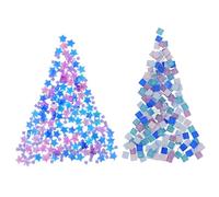 CLISPEED DIY Mosaic Tiles Glass Pieces Black Blue Purple Small Craft Art Supplies for Home Decoration Smooth Flat Bottom Compatible with Various Surfaces for Photo Frames Cups Tables