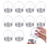 CLISPEED DIY Plastic Water Globe Candy Bottle with Screw off Cap Transparent Round Snow Globe Shape Container for Kids Christmas Decorations and Craft Supplies 7X6X6Cm