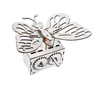 CLISPEED DIY Wooden Hand Cranked Butterfly for Educational Science Experiment Creative Mechanical Gear Craft Kit to Develop Hands Skills and Imagination for Parent Learning Activities