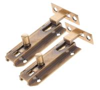 CLISPEED Door Bolt Lock Flush Bolt Latches 2Pcs Copper Necked Sliding Door Handles for Solid Wood Cabinet and Gate Security