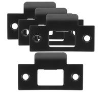 CLISPEED Door Reinforcement Plates: Black Stainless Steel Deadbolt Strike Kit - T Shape Guide Plate Hardware for Front Door Security Lock Protection 4 PCS