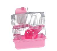 CLISPEED Double Layer Hamster Cage Small Castle Pet Nest for Hamsters and Chinchillas Breathable Cozy Activity Hut Luxury Pet Cage in Light Pink
