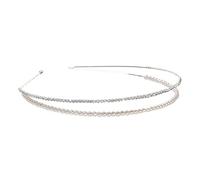 CLISPEED Double Layer Pearl Headband with Rhinestone and Artificial Pearls, Elegant Bridal Hair Band for Wedding and Banquet, Stylish Female Headpiece Accessories