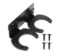 CLISPEED Double Slot Microphone Holder Wall Mount Iron Stand Support for Ktv Wireless Mic Stable Positioning Heavy Duty Compatible Microphone Rack