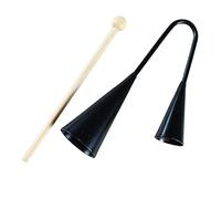 CLISPEED Double Speaker Agogo Bell Boys and Girls Early Education Two Tone Bell Traditional Small Musical Instrument Samba Percussion Wooden Stick Boy Girl Instrument