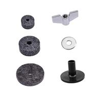 CLISPEED Drum Cymbal Felt Washer Set with Sleeves and Hi Hat Felts Grey Soft Pads Protecting Cymbal Finish and Maintaining Optimum Height for Drum Kits