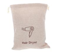 CLISPEED Dustproof Hair Dryer Storage Bag with Drawstring Faux Linen Travel Pouch for Hotels and Guesthouses Large Portable Holder Fits All Hair Dryers