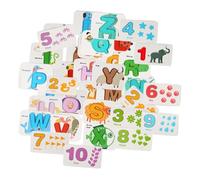 CLISPEED Early Education Alphabet Spelling Cards for Double-sided Cognitive Learning with Numbers and Letters Game for Hand-eye Coordination and Math Skills Development
