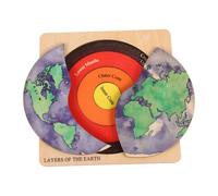 CLISPEED Earth Structure Puzzle DIY Kit for Educational Wooden Globe Model Easy Assembly Required Develops Geography Knowledge and Spatial Imagination for Individual Group Play
