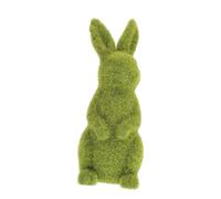 CLISPEED Easter Moss Bunny Figurine Outdoor Garden Statue Flocked Rabbit Decor for Lawn Balcony Wedding Party Decorations