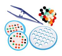 CLISPEED Educational Interactive Tabletop Fuzzy Balls Game Set for Brain Training Intellectual Balls Matching Playthings for Preschool and School Use