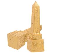 CLISPEED Egyptian Temple Resin Statue 2Pcs Ancient Egypt Landmarks Desktop Ornament for Office Desk Decoration