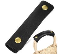 CLISPEED Elastic Pu Leather Luggage Handle Wrap Cover for Suitcase and Bag Handle Grip Protector, Soft Black Sleeve to Protect Hands and Enhance Comfort for Travel Use