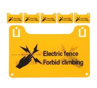 CLISPEED Electric Fence Warning Signs for on 6pcs High Voltage Caution Labels Pvc Material and Rounded Corners Versatile Installation to Safety Walls and Gates Home and Yard
