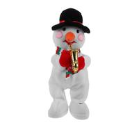 CLISPEED Electric Musical Plush Snowman with Dancing and Singing Function Christmas Decor for Adults Soft Holiday Figure for Home Office Cafe and Festive