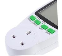 CLISPEED Electricity Usage Monitor Plug Digital LCD Power Uk Plug Energy Consumption Analyzer for Voltage Timing Measurement Portable Socket