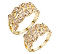 CLISPEED Elegant Bowknot Zircon Comfortable All-day Finger Jewellery for Women 2pcs Copper Metal Fashion, Versatile Accessory for Party and Festival Wear