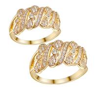 CLISPEED Elegant Bowknot Zircon Featuring All-day Wear Comfort and Exceptional Durability for Women 2pcs Copper Material with Golden Colour, for Wedding and Party