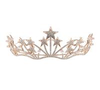 CLISPEED Elegant Bridal Crown Headband with Rhinestones and Pearls, Zinc Alloy Material, Easy to Attach Wedding Headdress for Special Occasions and Parties