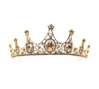 CLISPEED Elegant Bride Crown Headdress for Women Lightweight Alloy Retro Tiara Crown Wedding Hair Accessory with Jewelry Embellishments for Engagement and Banquet