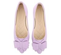 CLISPEED Elegant Pointed Toe Flats for Women Wedding Shoes with Bow Knot Lightweight Comfortable Flat Bridal Shoes for Bridesmaids Party and Daily Wear Minimalist Formal Footwear
