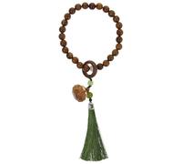 CLISPEED Elegant Sandalwood Rosary Prayer Beads Bracelet with Tassel, Comfortable and Portable Nylon Beaded Wristband for People of Ages, Gift for Shopping Or Daily Wear