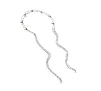 CLISPEED Elegant Silver Diamond Hairband with Long Tassel, Stylish Zinc Alloy Head Decor for Women, Lustrous and Easy to Take, for Daily Wear and Special Occasions