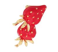 CLISPEED Elegant Strawberry Brooch Pin for Women Durable Fruit Lapel Pin Clothes Accessory Versatile Decoration for Backpacks Hats Jackets for Spring Birthday Wedding Anniversary Events