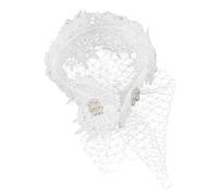 CLISPEED Elegant Wedding Veil Bridal Headband Lace and Flowers for Bride Tea Party and Bachelorette Party Hair Accessories