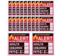 CLISPEED Emergency Alert Stickers User-Friendly Design 20 Sheets for People and Pets, Self-Adhesive Safety Decals for Emergency Situations and Households