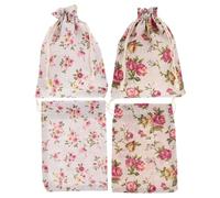 CLISPEED Empty Multi-functional 4pcs Sachet Lavender Bags Made of Breathable Cotton and Linen Material Drawstring Pouches for Dried Flowers and Beads, for Pouch Gifting and Birthdays