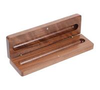 CLISPEED Empty Pen Present Box Single Pen Holder Wood Coffee Light and Portable Protecting Stationery Souvenir Packaging