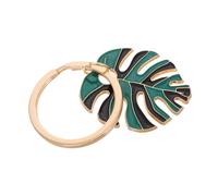 CLISPEED Enamel Monstera Leaf Keychain Alloy Hollow Tropical Plant Pendant Bag Charm Purse Car Wallet Decoration Multifunctional Green Accessory Gift