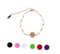 CLISPEED Essential Oil Diffuser Bracelet Aromatherapy Hollow-out Rose Gold 12mm Random Color Fashionable Wrist Jewelry for Women Suitable for Daily Wearing and Weddings
