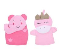 CLISPEED Exfoliating Gloves for Thorough Cleaning 2pcs Shower Mittens in with Composite Cotton Material and Removing Dull Flakes, Cute Elephant and Shapes for Bath Time
