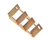 CLISPEED Expandable Bamboo Desktop Bookend Book Storage Holder Smooth Rounded Corners Safe Healthy Wood Color Bookshelf for Office and Home Organization