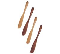 CLISPEED Facial Mask Applicator Wooden Scrapers 4Pcs Set, Natural Beech Wood Cosmetic Spatulas for Cream and Eye Massage, Non-Scratch Makeup Tools for Facial Spa and Beauty Treatments