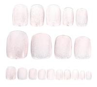 CLISPEED Fake Nails Kit Press on Nails Glitter Design Pink Abs Easy to Use Simple to Decorate Unique Style for DIY Manicure Work Women