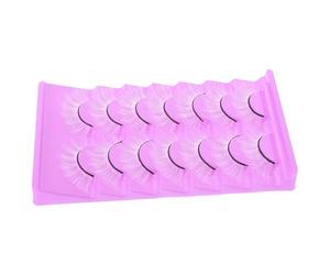 CLISPEED False Eyelashes Curved to Fit Eyelids White Natural Look 7 Pairs Artificial Fiber Wispy Lashes for Birthday and Many Occasions