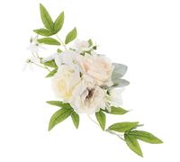 CLISPEED Faux Floral Cake Topper Single Milk White Artificial Flower Wedding Cake Decoration for Bridal Shower Table Centerpiece Spring Party Supplies