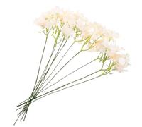 CLISPEED Faux Flower Stems Plastic and Iron Wire Material 10pcs Beige Artificial Hydrangea Branches with Vivid Colours for Flower Arrangement and Decorating Homes