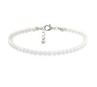CLISPEED Faux Pearl Anklet for Friends, Handmade Anklet, Long Lasting Anklet, Pearl Anklet, Size Name, Elegant Foot Jewellery on the Beach, White