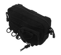 CLISPEED First Aid Fanny Pack Empty Bag, Nylon Black Compact Storage Multiple Compartments, Hands-Free Pouch for Travel and Outdoor Adventures