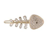 CLISPEED Fish Bone Shaped Hair Clip for Women Alloy Rhinestone Hairpin Stylish Hair Barrettes for Thick Durable Decorative for Party and Daily Wear