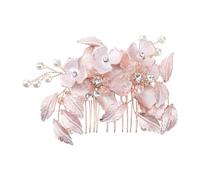 CLISPEED Flower Hair Comb Bridal Wedding Hair Accessories with Rhinestone and Imitation Pearl, Elegant Flower Shape Design on Copper Wire Alloy, Creates Instant Stunning Hairstyle