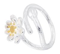 CLISPEED Flower Ring Open Ring Chic Copper Decorative Lovers Christmas Delicate Unique Charming Easy to Match