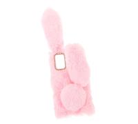 CLISPEED Fluffy Rabbit Ear Tpu Phone Cover Decorative Protective Case for As Soft Rabbit Chic Easy to Clean Install Unique Fashion Accessory Pink