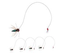 CLISPEED Fly Shaped Cat Wand Replacement Heads Soft Interactive Teaser Attachment for Indoor Kitten Play Chasing Safe Pets and Furniture Stimulates Instincts