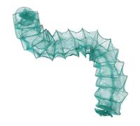 CLISPEED Foldable 16-section Nylon Fishing Shrimp Trap Net with Handle, Safe to Grab Fish, for Boat Fishing and Aquarium Use, Sturdy Green Crawfish and Fish Catching Net
